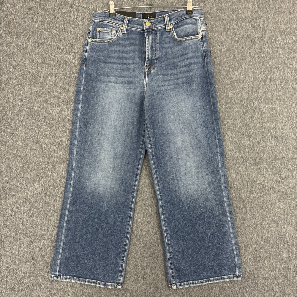 7 For All Mankind Cropped Alexa Jeans Women's 29 Pomona High Rise Wide Leg NWT